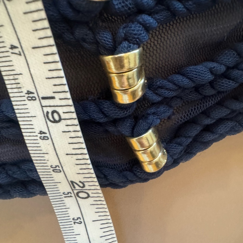 Balmain & H&M Navy and Gold Knit Mesh Sweater - Picture 3 of 10